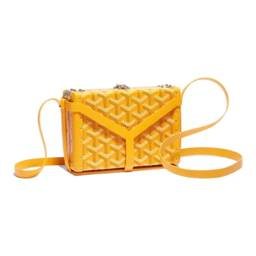 GOYARD Minaudière Trunk Холст Сумка через плечо Женская Желтая