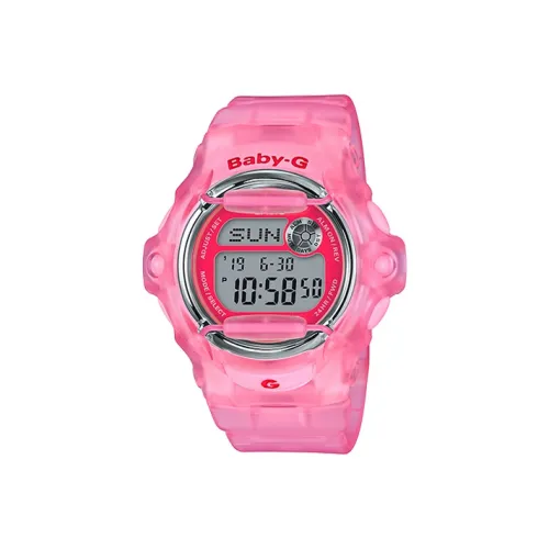 CASIO Малыш G Коллекция Кварцевый механизм Смольный ремешок Часы Женские Розовый циферблат