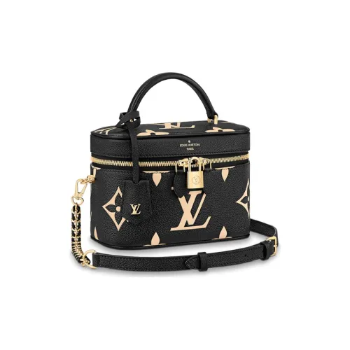 LOUIS VUITTON Vanity Коровья крупнозернистая текстура Сумка для макияжа Ручная Сумка через плечо Сумка на плечо Стандартная Женская Черная