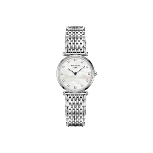 LONGINES Jialan Collection Кварцевый механизм Женские часы 29 мм Белый циферблат Корпус из нержавеющей стали Ремешок из нержавеющей стали