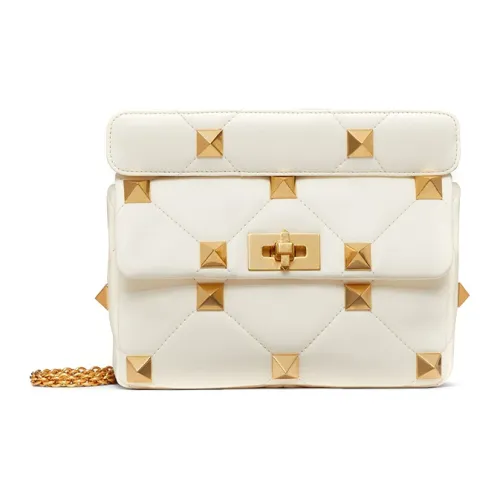 Valentino Roman Stud Овечья кожа Клатч Ручная сумка Сумка через плечо Сумка на плечо Женская Белая