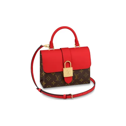 LOUIS VUITTON Locky Classic Monogram Холст с кожей Locket Сумка Сумка через плечо Сумка Маленькая Женская