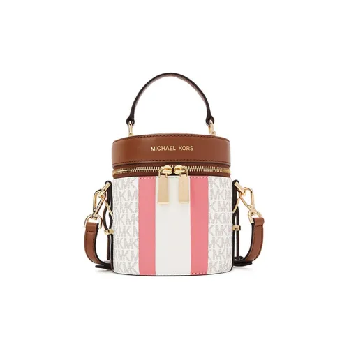 MICHAEL KORS Bedford Искусственная кожа Цилиндрическая сумка Сумка-тоут Сумка через плечо Средняя Женская Розовая Красная Многоцветная