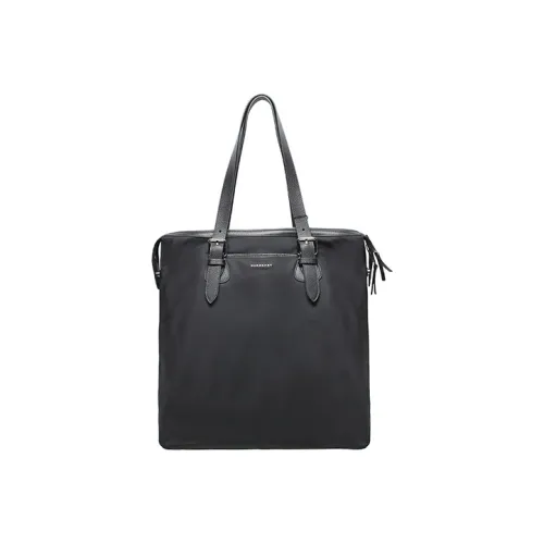 Burberry Нейлон Холст Кожа Тоут Сумка Сумка для покупок Сумка через плечо Женская Черная