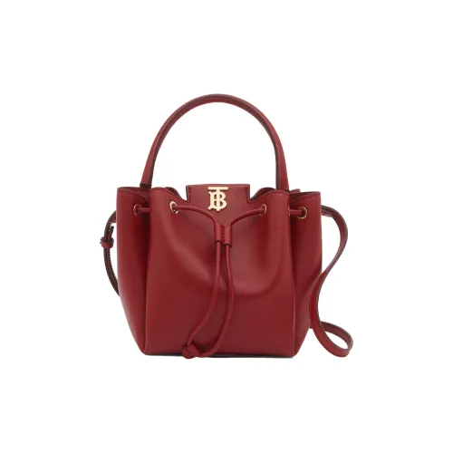 Burberry Коровья кожа Ведрообразная сумка Сумка через плечо Сумка для женщин Красный