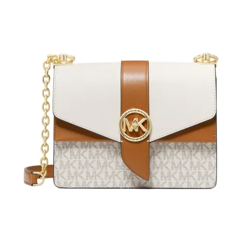 MICHAEL KORS Greenwich Коровья кожа Сумка через плечо Стандартная Женская Белая Желудево-коричневая