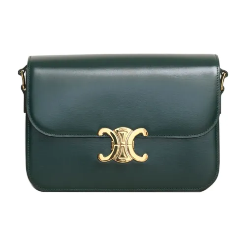 CELINE Triomphe Блестящая сумка из коровьей кожи плечо сумка через плечо женская Amazon зеленый