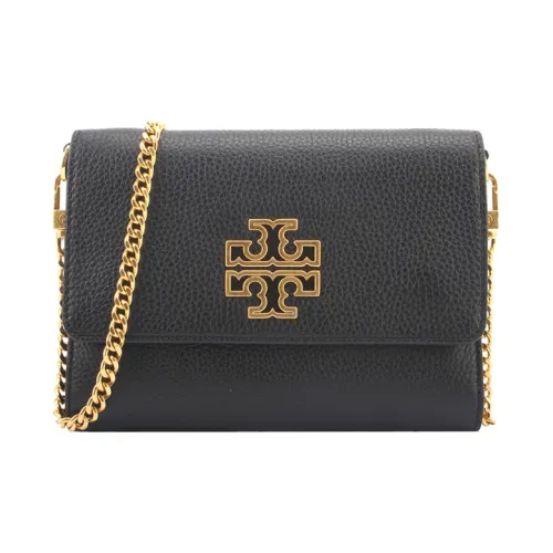 TORY BURCH Britten Кожа Через плечо Сумка с цепочкой Сумка на плечо Женская Черная Золотая