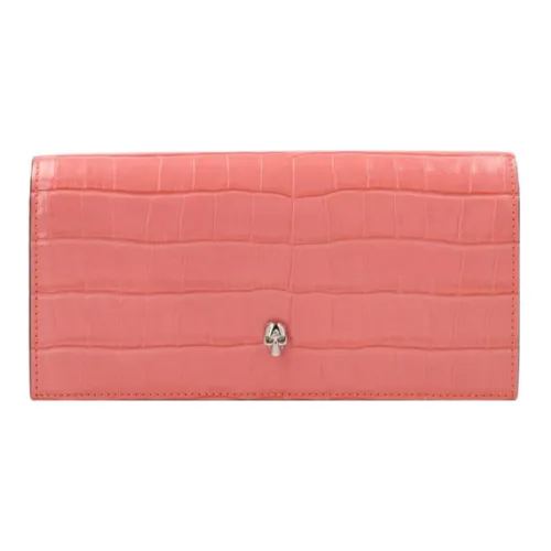 Alexander McQueen Черепа Телячья кожа Кошелек Женские Розовый