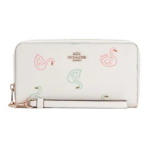 COACH Кожа Клатч Аккордеонная сумка Кошелек Женская Белая