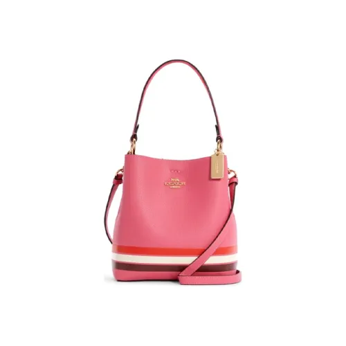 COACH Town Кожаная Сумка через плечо Сумка на плечо Сумка через плечо Сумка-ведро Маленькая Сумка для женщин Розовая