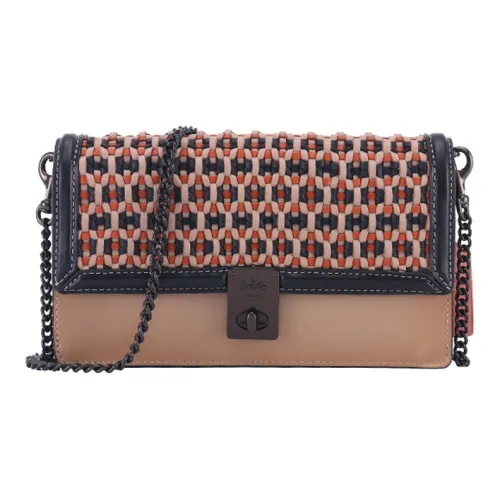 COACH Hutton Кожа Плечевая Сумка Женская Молочно-чайный