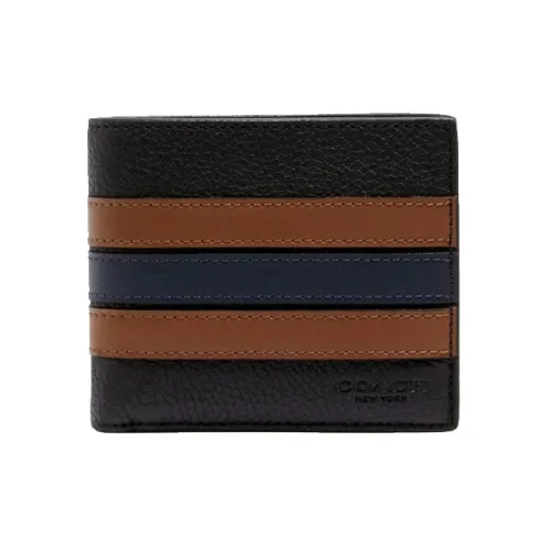 COACH 3 IN 1 Wallet из кожи кошелек мужской черный коричневый