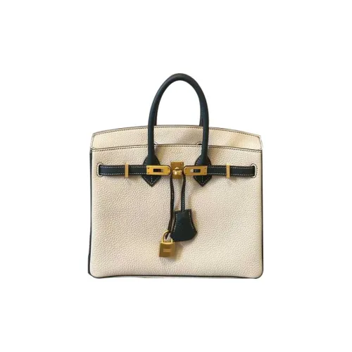 HERMES Birkin Коровья кожа Togo Сумка Женская Молочный белый Сосновый зеленый