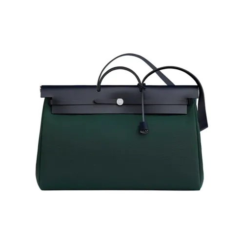 HERMES Herbag Zip Холщовая сумка с кожей Hunter сумка через плечо сумка на плечо женская