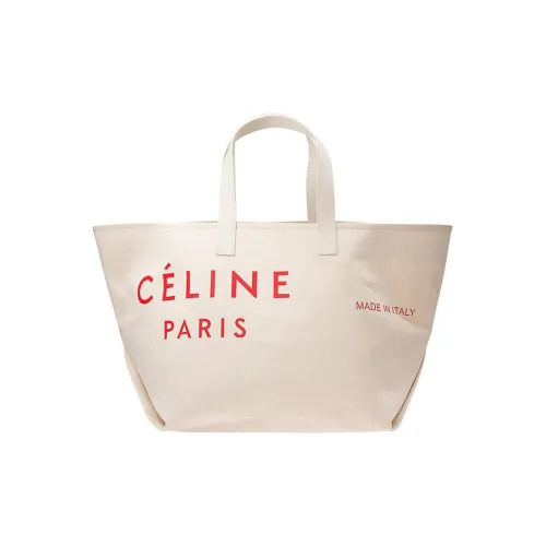 CELINE Холст Тоут Сумка Сумка через плечо Сумка для покупок Большая Женская Белая