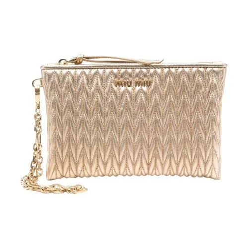 MIU MIU Matelassé Кожа Клатч Женский Металлик