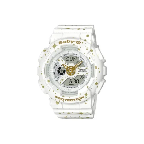 CASIO Малыш G Коллекция Кварцевый механизм Смольный ремешок Часы Женские Белый циферблат