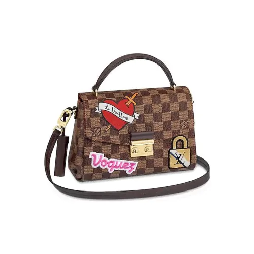 LOUIS VUITTON Croisette Телячья кожа Через плечо Одно плечо Сумка Женская Красно-коричневый Многоцветный