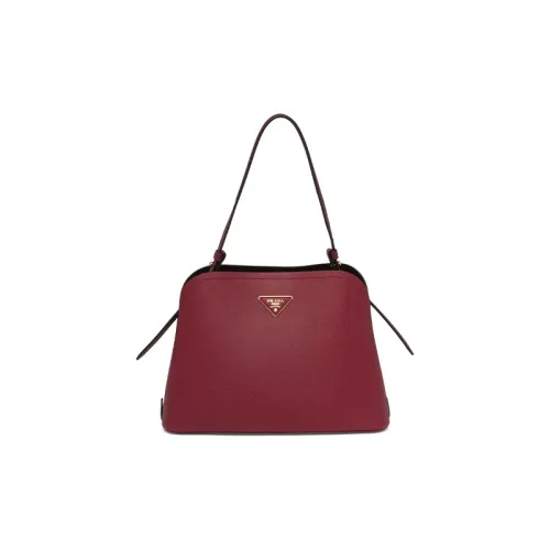 PRADA Matinee Saffiano кожа сумка женская темно-красный и черный