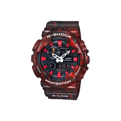 CASIO г Shock г LIDE Коллекция Кварцевый механизм Смольный ремешок Часы Мужские Черный циферблат