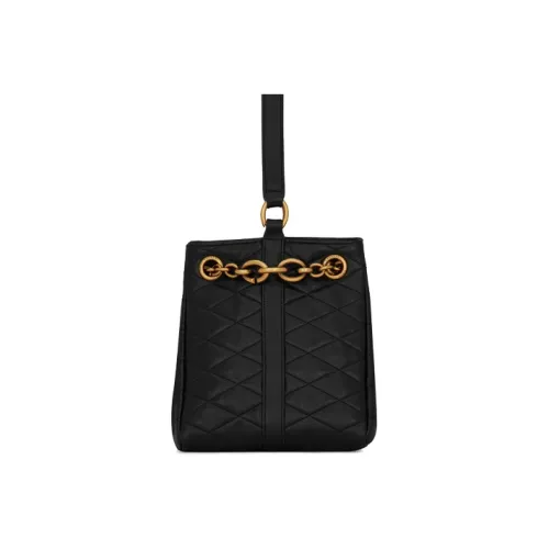 SAINT LAURENT LE MAILLON Овчина Ведрообразная Сумка Сумка через плечо Маленькая Женская Черная