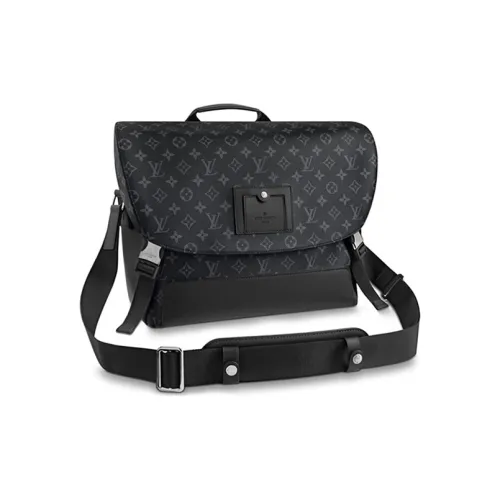 LOUIS VUITTON Сумка через плечо из коровьей кожи среднего размера мужская черная