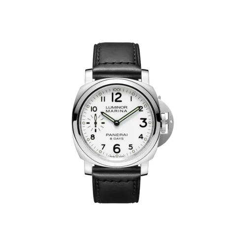 PANERAI LUMINOR Collection Механические часы Унисекс 44 мм Белый циферблат Корпус из нержавеющей стали Кожаный ремешок