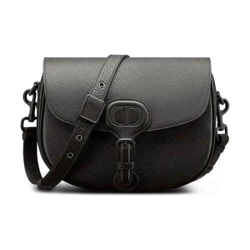 DIOR Bobby Grained Телячья кожа Сумка через плечо Средний Женская Чисто черный