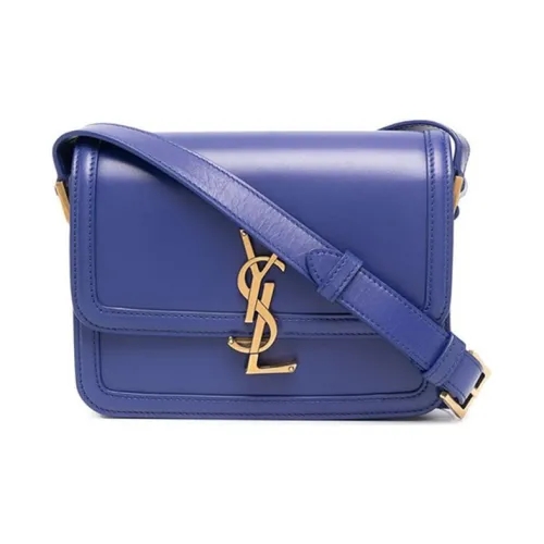 SAINT LAURENT Solferino Кожа Сумка через плечо Маленькая Женская Сапфирово-синий