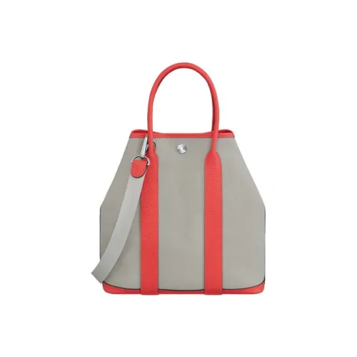 HERMES Garden Party Холст с кожей Сад Сумка Сумка через плечо Сумка Женская Серый Красный