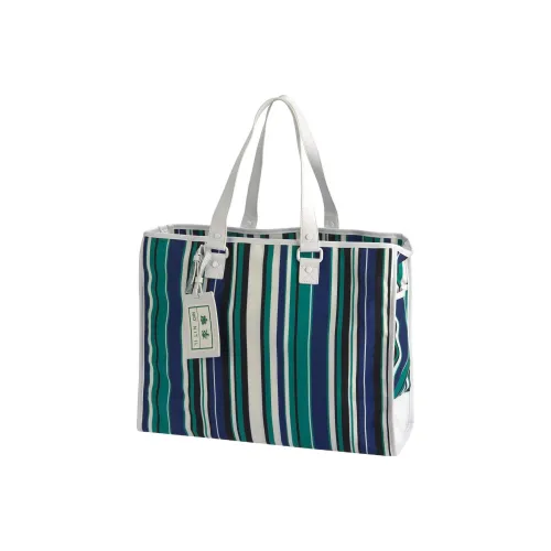 Лайнер Polyester Tote Bag Shopping Bag Tote Bag Regular Unisex Blue Green Stripes
