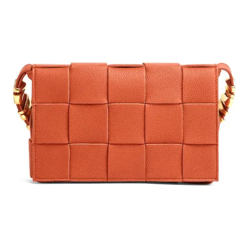 Bottega Veneta Cassette Корова Кожа Tofu Сумка Camera Сумка Плечевая Сумка Унисекс Оранжевый