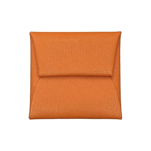 HERMES Bastia Mysore Шевро Мелочь Кошелек Держатель для карт кошелек Женские Абрикос