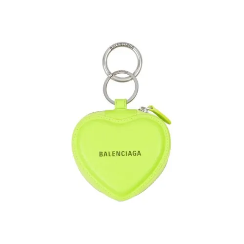 Balenciaga Коровья кожа Зеркальце Монетница Key Pouch Женские Флуоресцентный Желтый