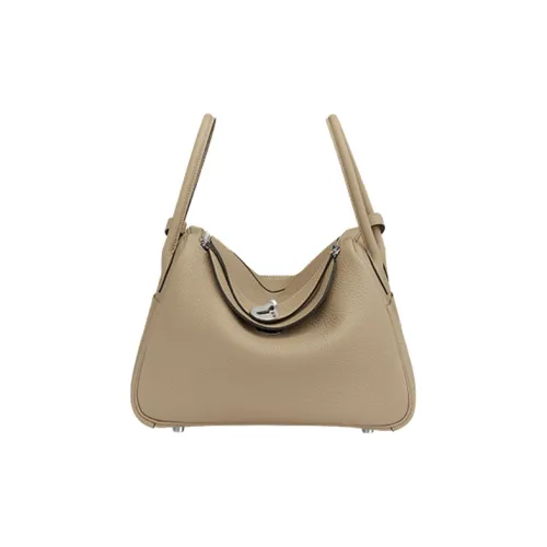 HERMES Lindy Taurillon Clemence Коровья кожа Сумка через плечо Женская Тренчкот Бежевый