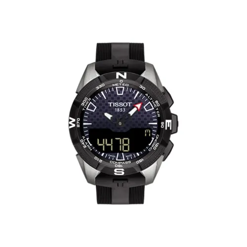 TISSOT Smart Collection Кварцевый механизм Мужские часы Часы 45 мм Белый циферблат Титан Корпус часов Резиновый ремешок