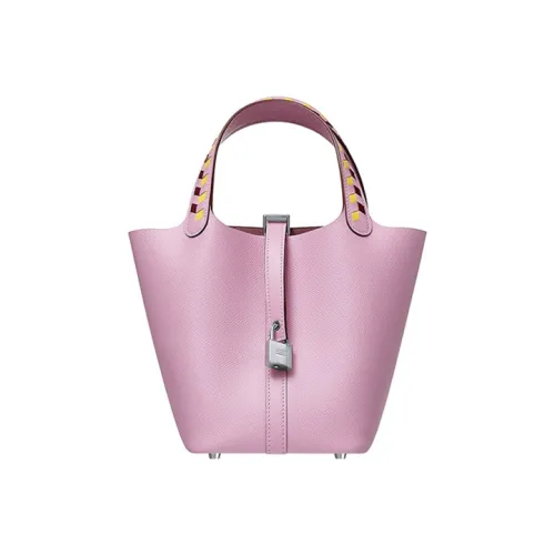 HERMES Picotin Lock Коровья кожа Сумка Корзинка-сумка Ведрообразная сумка Женская Мальвово-фиолетовый