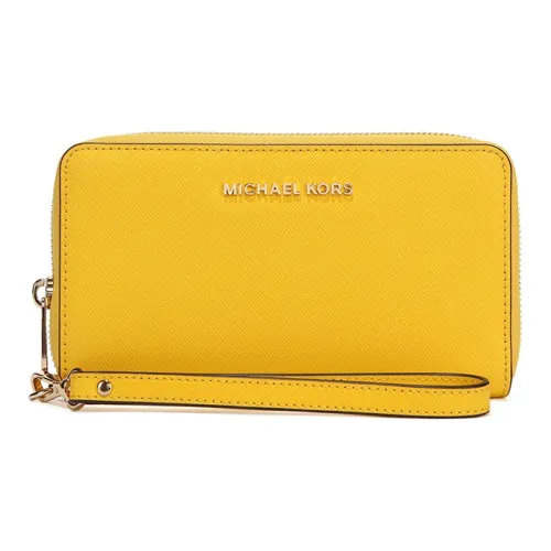 MICHAEL KORS Jet SetJet Набор Путешествие Коровья кожа Клатч Средний Женские Желтый