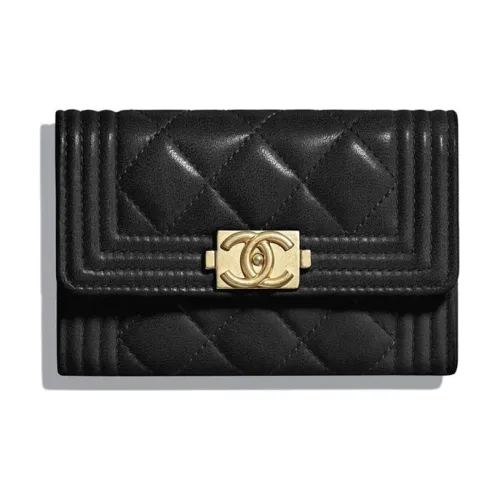 CHANEL LEBOY Овчина Кошелек для монет держатель для карт женский черный