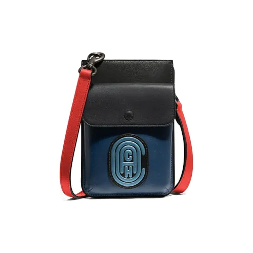 COACH Hybrid Многоцветный Кожа Чехол для телефона Сумка через плечо Мужской Синий и Черный