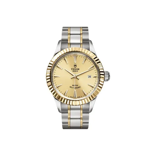 TUDOR Wind Style Collection Автоматический Механический Механизм Женские Часы 28 мм Золотой Циферблат Стальные Часы