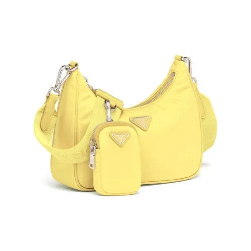 PRADA Нейлон 3 в 1 Сумка через плечо Сумка Сумка через плечо Женская Лимон