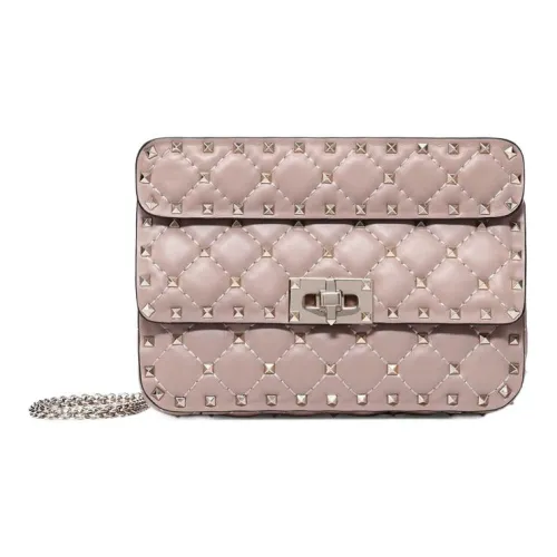 Valentino ROCKSTUD SPIKE Кожа Сумка Маленькая Женская Розовая