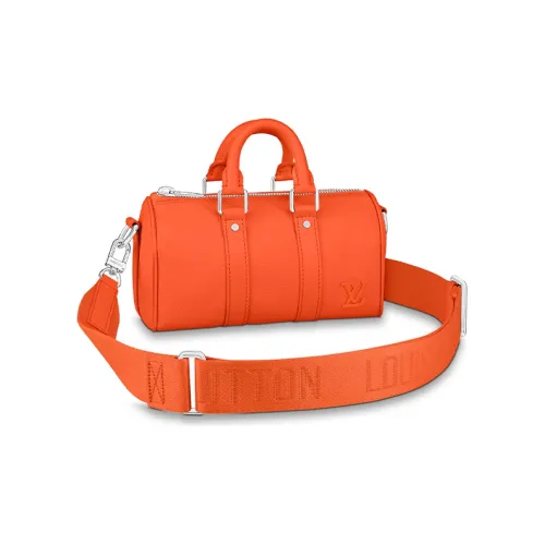 LOUIS VUITTON Keepall Aerogram Кожа Сумка через плечо Сумка Унисекс Оранжевый