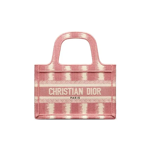 DIOR BookTote Вышивка Тоут Сумка Сумка для покупок Сумка Мини Женская Розовая