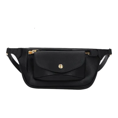 TF Корова Крупнозернистая текстура Сумка через плечо Бананка Сумка на плечо Одно плечо Мужской Черный