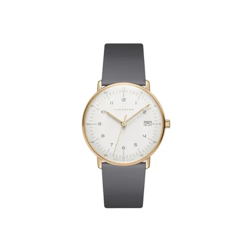 JUNGHANS Max Bill Collection Кварцевый механизм Женские часы 32,7 мм Белый циферблат Корпус из нержавеющей стали Ремешок из натуральной кожи
