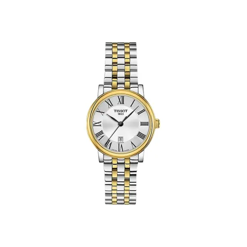 TISSOT Carson Elite Series Кварцевый механизм Женские часы 30 мм Серебристый циферблат Корпус из нержавеющей стали
