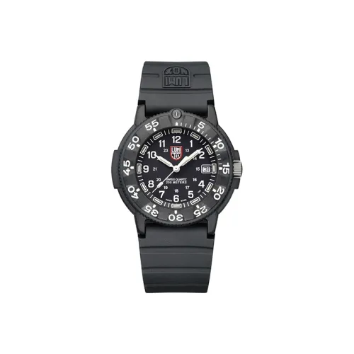 LUMINOX Кварцевый механизм Мужские часы Часы 43 мм Черный циферблат Углеродное волокно Чехол для часов Резиновый ремешок